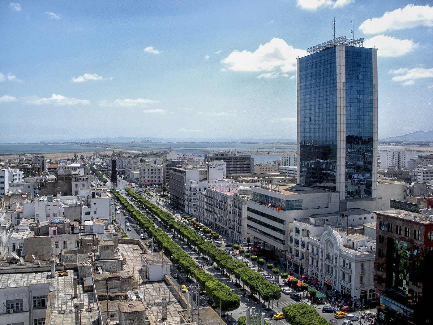 Vue aérienne de Tunis — bureau TEXPROD